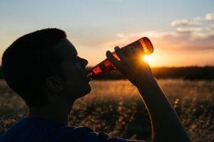 Man drinking beer