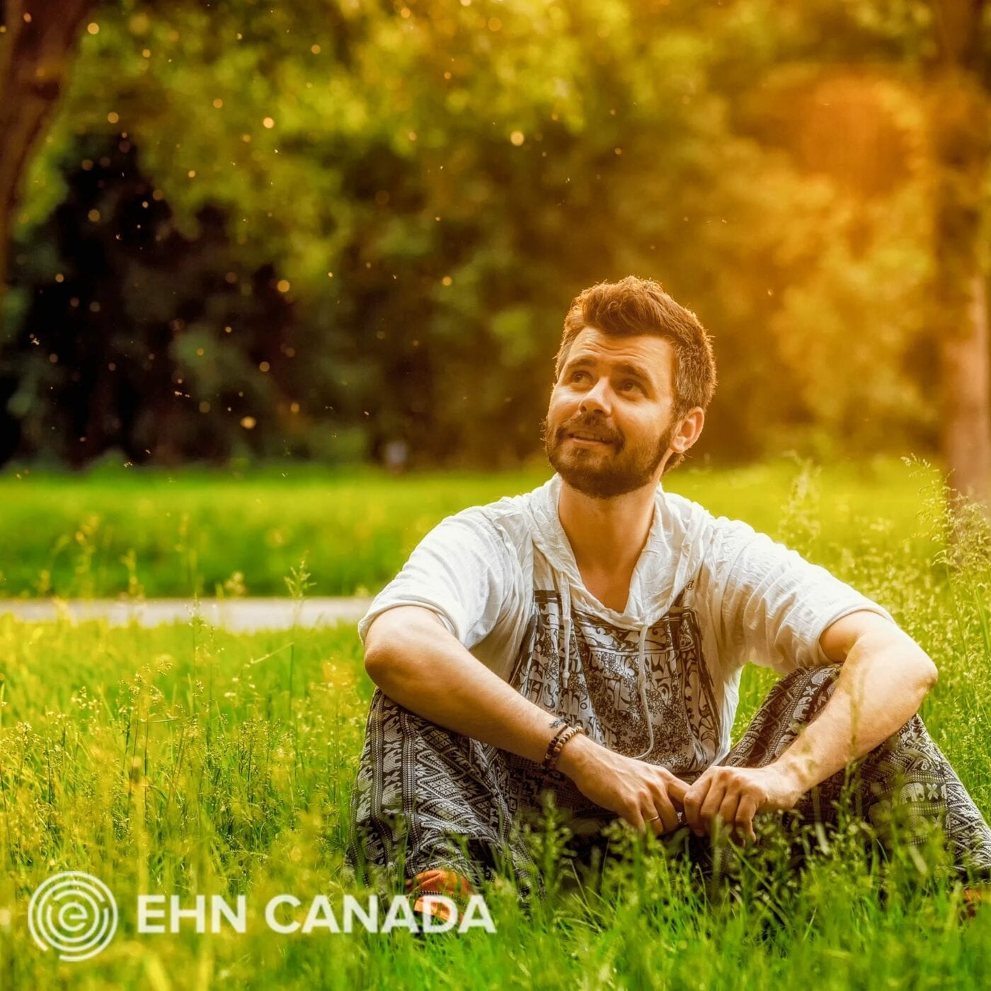 Man relaxing and being hopeful