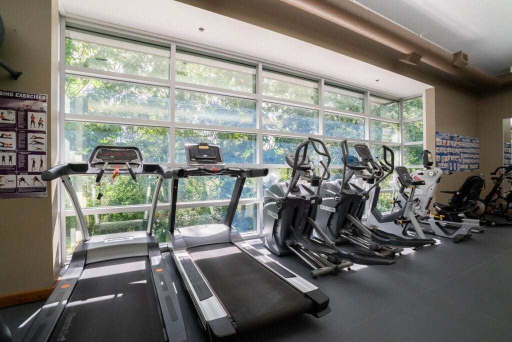 Treadmill in workout room