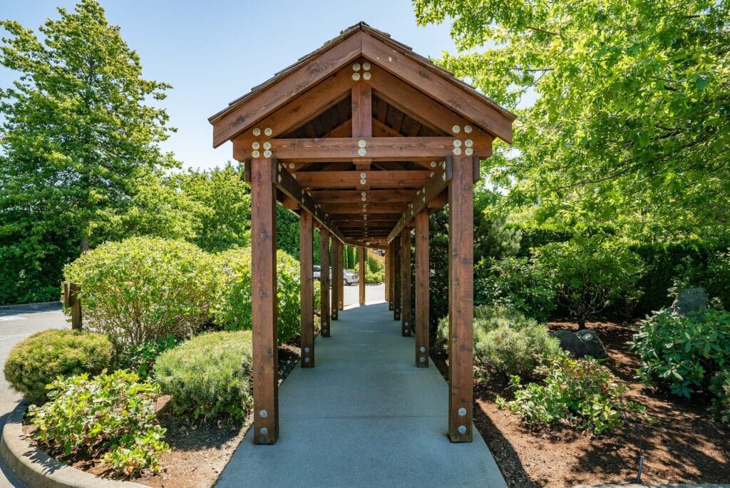 Gazebo outside in trees