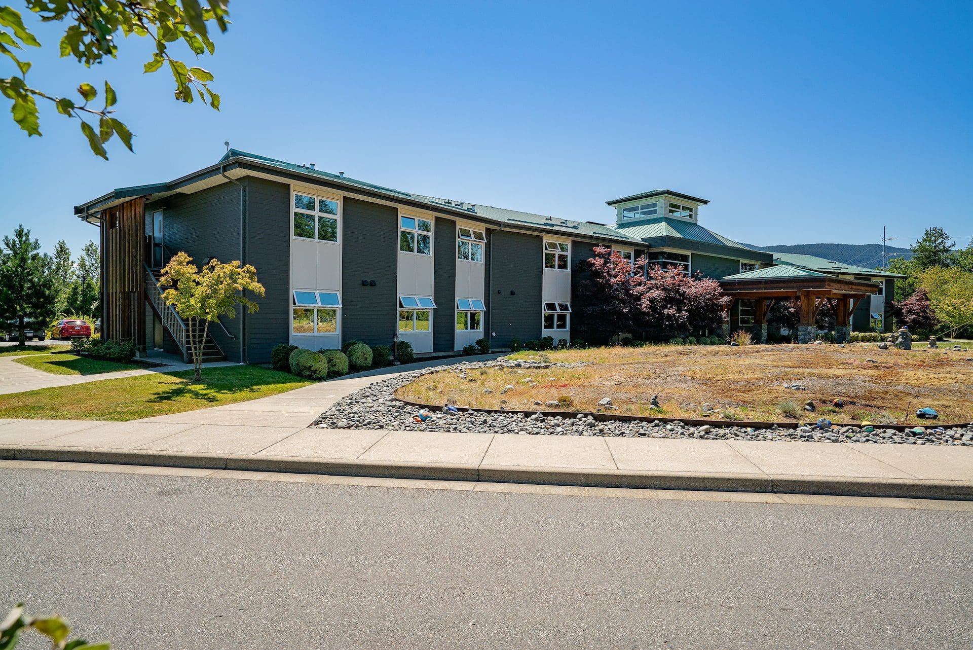 Edgewood campus building and road