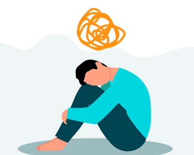 vector illustration of a persona who is suffering from mental health disorder
