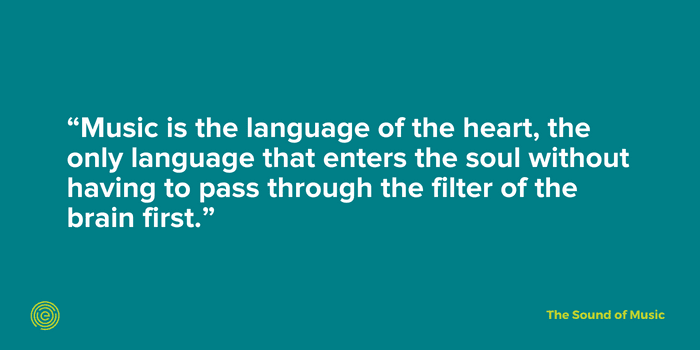 quote - Pythagora says that music is the language of the heart, the only language that enters the soul without having to pass through the filter of the brain first 