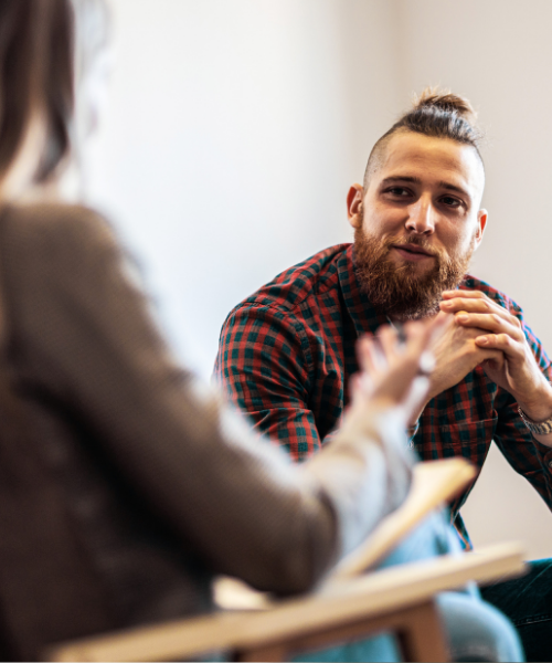 millenial man in therapy
