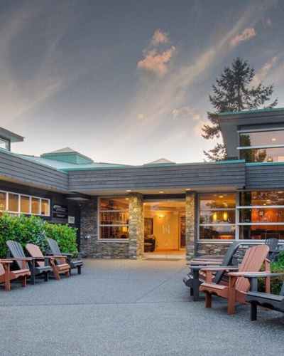 EHN Edgewood Nanaimo front door during twilight